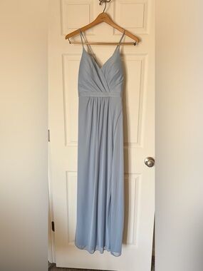 Azazie Blue Long Bridesmaids Dress